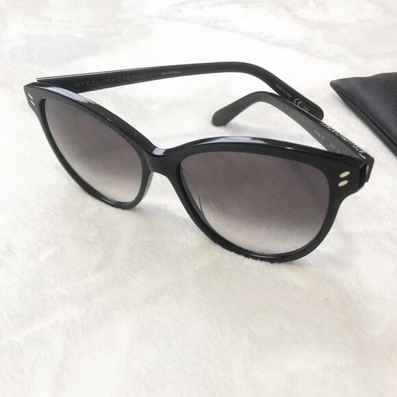 Stella McCartney black cat eye sunglasses oversized 57mm main image 6